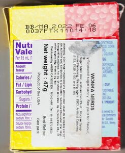 Food Label: Double Dipped Saucette Nerds (Ferrara Group, United States ...