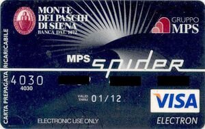 Bank Card: MPS Spider (Banca Monte dei Paschi di Siena, ItalyCol:IT-VE-0067