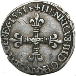 Henry Rochell 111 Coin: â…› Ecu (Henry III. H - La Rochelle) (France) (1574~1589 - Henry ...