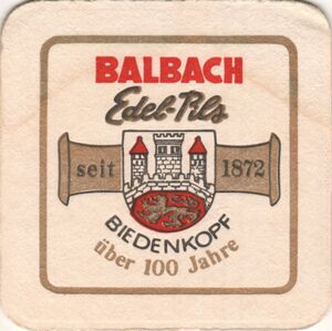 Beer Coaster: Balbach (Brauerei Balbach, Germany, Federal RepublicCol ...