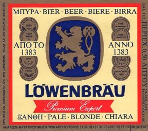 Drink Label: Lowenbrau premium Export (Lowenbrau Hellas A.E, GreeceCol ...