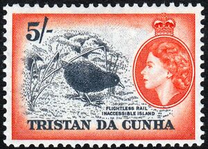 Stamp: Inaccessible Island Rail (Atlantisia rogersi) (Tristan da Cunha ...