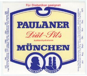 Drink Label: Paulaner München Diät-Pils (Paulaner Brauerei GmbH & Co ...