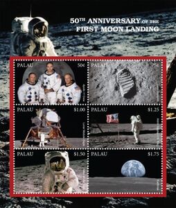 Stamp: 50th Anniversary of the First Moon Landing (Palau(50th ...
