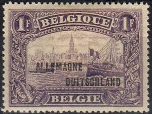 Overprint "ALLEMAGNE DUITSCHLAND" on Antwerp - Perf. 14