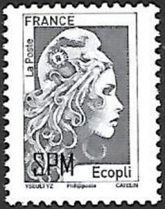 切手: Marianne of YZ overprinted SPM (サンピエール島とミクロン島(Marianne (YZ Digan ...