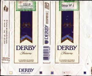 derby cigarette Cigarette Pack: Derby Suaves 10 (Argentina(Derby Suaves 10) Col:AR-CT-3893  🚬