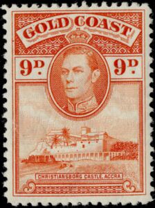 Stamp: King George VI and Christiansborg Castle (Gold Coast(King George ...