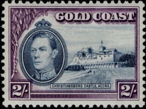Stamp: King George VI and Christiansborg Castle (Gold Coast(King George ...