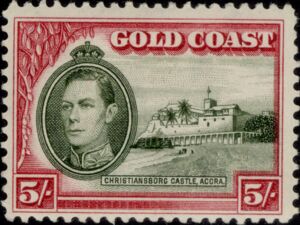 Stamp: King George VI and Christiansborg Castle (Gold Coast(King George ...