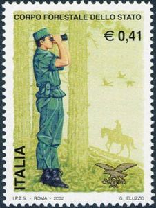 Stamp: The State Forestry Corps: Ranger (Italy(The Institutions 2002 ...