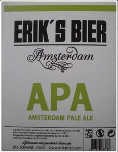Drink Label: Eric's APA (Erik's Bier Amsterdam, NetherlandsCol:NL-BEER ...