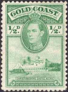 Stamp: King George VI and Christiansborg Castle (Gold Coast(King George ...