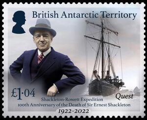 Stamp: Sir Ernest Shackleton and Ship Quest (British Antarctic ...