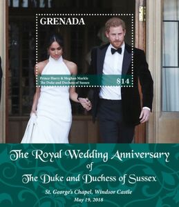 Stamp: Prince Harry and Meghan Markle (Grenada(3rd Wedding Anniversary