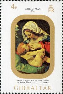 "Virgin with Green Cushion" by Andrea Solario (1460-1524)