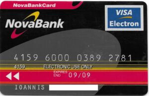 NovaBankCard NovaBank VISA Electron