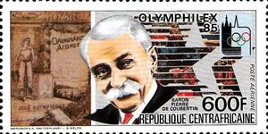 P. De Coubertin - Olymphilex'85 Lausanne