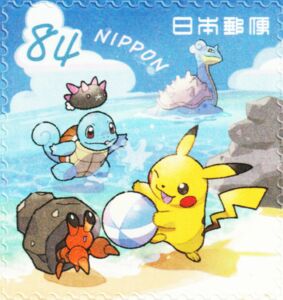 Pokemon Playing at the Sea Shore