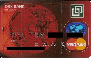 Bank Card: Dsk Bank MasterCard Globe Red - 11/04 (DSK Bank, BulgariaCol ...