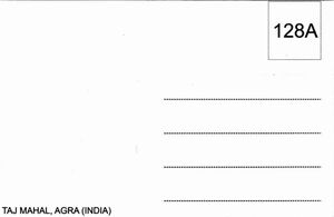 Tarjeta Postal: Taj Mahal. Agra (India(Agra - Taj Mahal) Col:IN-000029