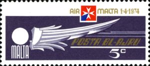 "Air Malta" Emblem (dark violet blue & gold