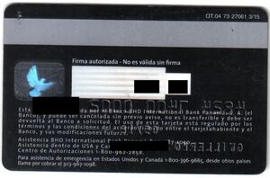 Bh Bank Card Example Bank Card: BHD Visa Signature (BHD International Bank, PanamaCol:PA-VI ...