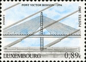 Stamp Victor Bodson Bridge (1994) (Luxembourg(Bridges and Viaducts of