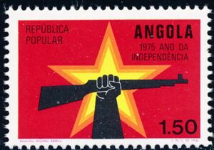 Star and hand holding rifle