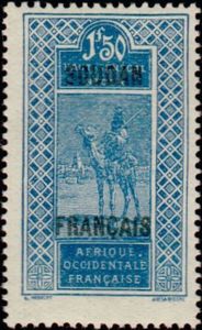 Targui Nomad on Dromedary (Camelus dromedarius) overprinted