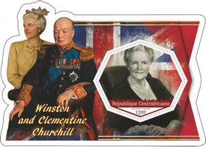 Stamp: Great People Winston and Clementine Churchill (Central African