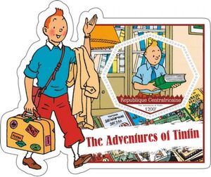 Stamp: Animation, Cartoons The Adventures of Tintin (Central African