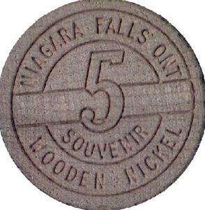 Niagara Falls 5 Souvenir Wooden Nickel/Canada's year round