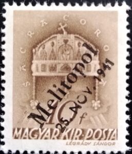 Crown of St. Stephen - overprinted Melitopol 25. Nov. 1941