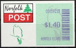 Stamp: ATM Label (Norfolk Island(ATM-Labels) Mi:NF AT2,Yt:NF D2 📮
