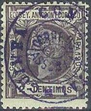 Alfonso XIII - overprinted GUINEA CONTINENTAL in violet