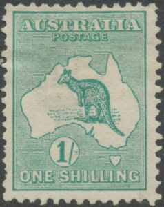 Stamp Kangaroo And Map Australia Kangaroo Issue Mi Au 13iix Sn Au 10