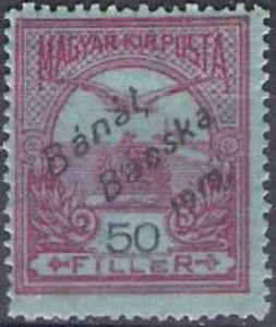 Overprint: 'Bánát Bácska 1919'