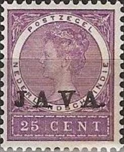 Stamp: Queen Wilhelmina (Overprinted `Java`) (Netherlands East Indies ...
