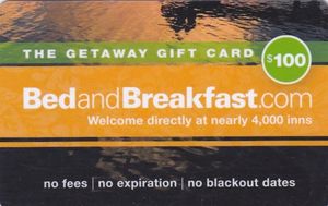 gift card: the getaway $100 (bed and breakfast, united states of america) (bed and breakfast) col:us bab 002 100 sv0700967 gift card: the getaway