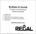 Brothers In Sound: Family Is For Sharing Album Sampler