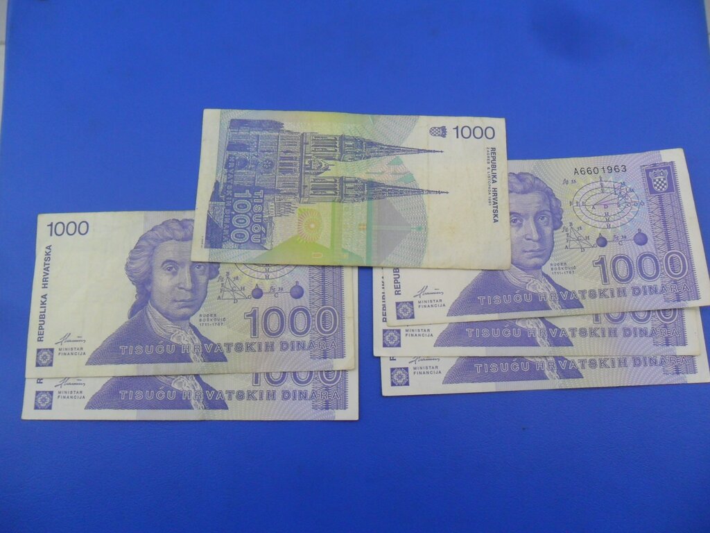 1,000 Dinara : US$ 3.07 from ivanmiljko : Banknotes for sale : Colnect