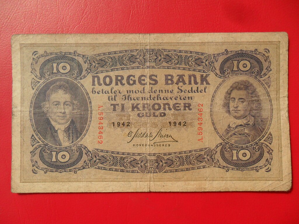 Norway: 10 Kroner, 1942 : US$ 32.84 from ivanmiljko : Banknotes for ...