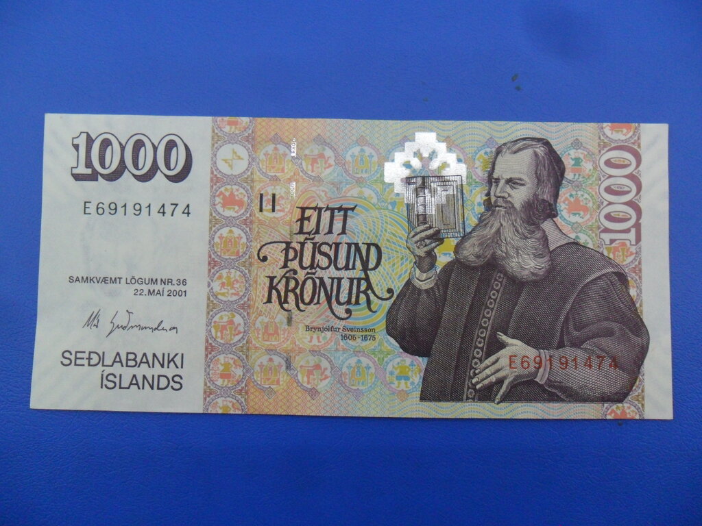 1,000 Krónur : US$ 7.48 from ivanmiljko : Banknotes for sale : Colnect