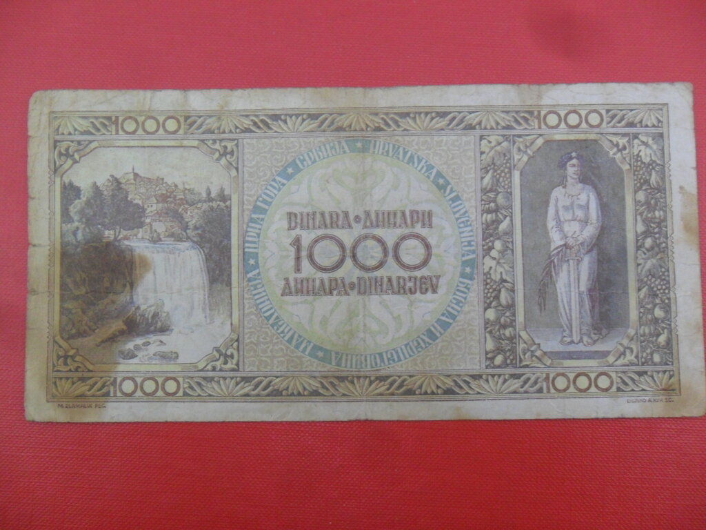 Yugoslavia: 1,000 Dinara, 1946 : US$ 29.47 from ivanmiljko : Banknotes ...