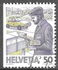 瑞士: Postman - imperforate on left side, 1988