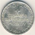 5 Francs (500th anniv. Battle of St. Jakob an der Birs)