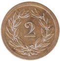 2 Rappen (thick cross)