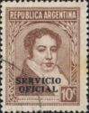 Bernardino Rivadavia (1780-1845), offset ovpt-Rounded Collar