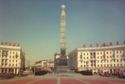 Minsk. Victory Square. Monument to Red Army soldiers and par